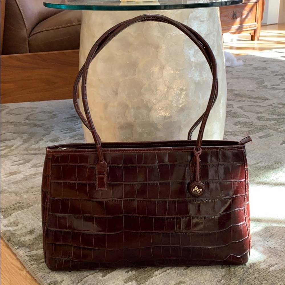 Monsac Croc Embossed Tote